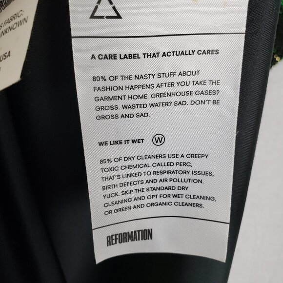 REFORMATION Glitter Mini Dress Shimmer Short Sleeve Fitted size XS Stretch - Picture 7 of 11